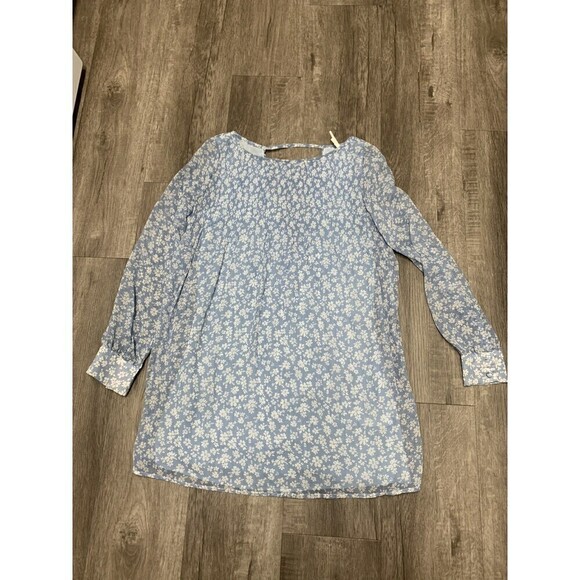 URBANOUTFITTERS Kimchi Dress Size XSmall Blue Light Blue Floral Open Back - Picture 3 of 7